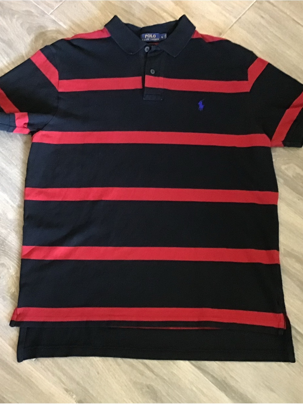 Polo by Ralph Lauren Black Polo with Red Stripes